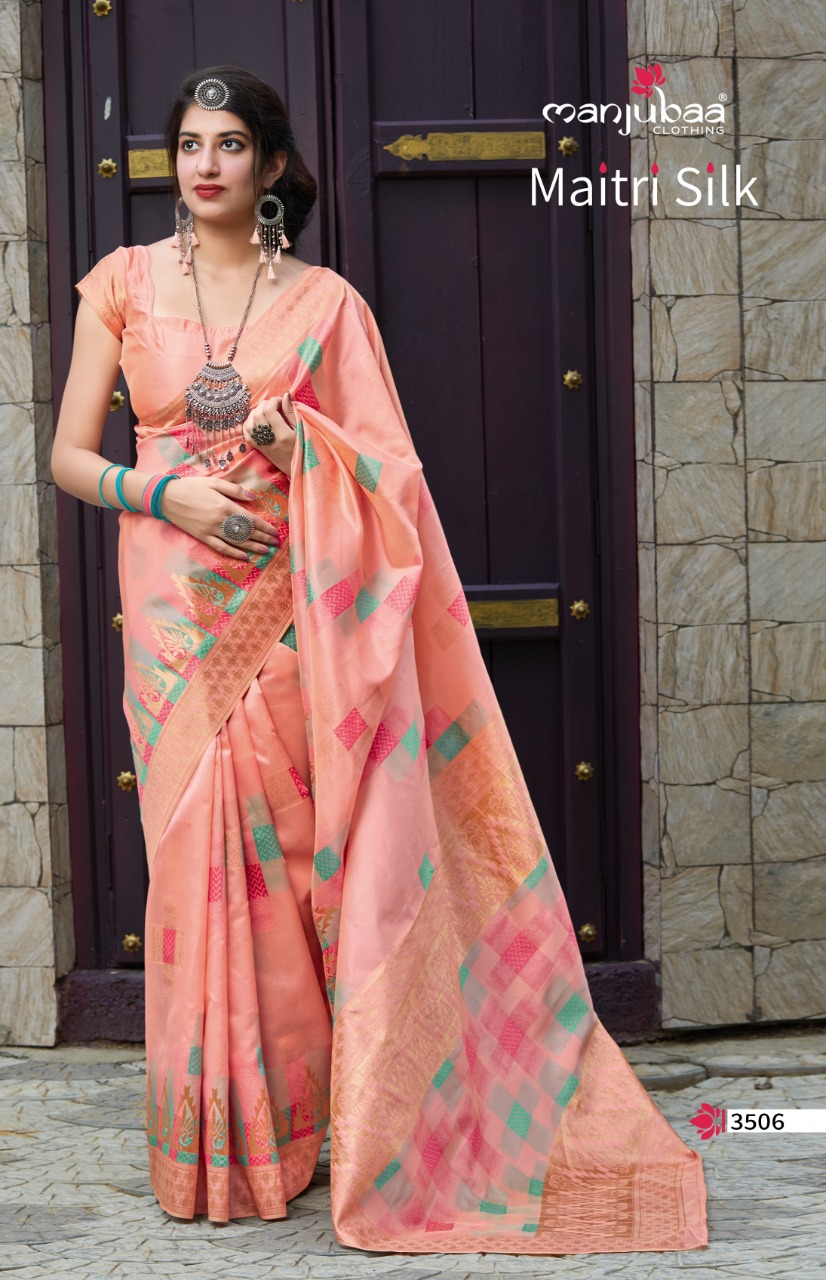 Manjubaa Clothing Maitri Silk Soft Silk Traditional Sarees C...