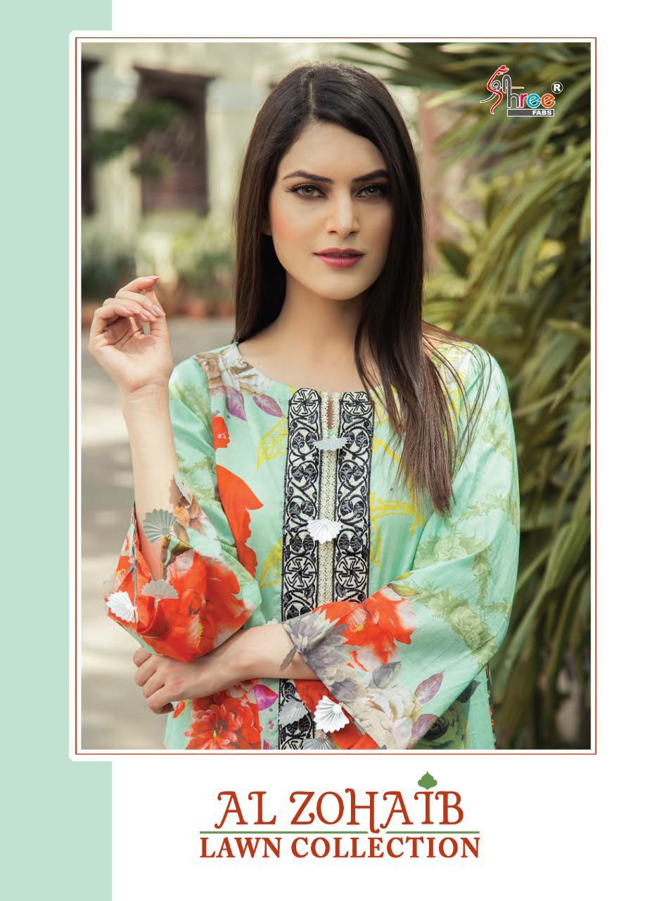 Shree Fab Al Zohaib Lawn Collection Pure Cotton Print With P...