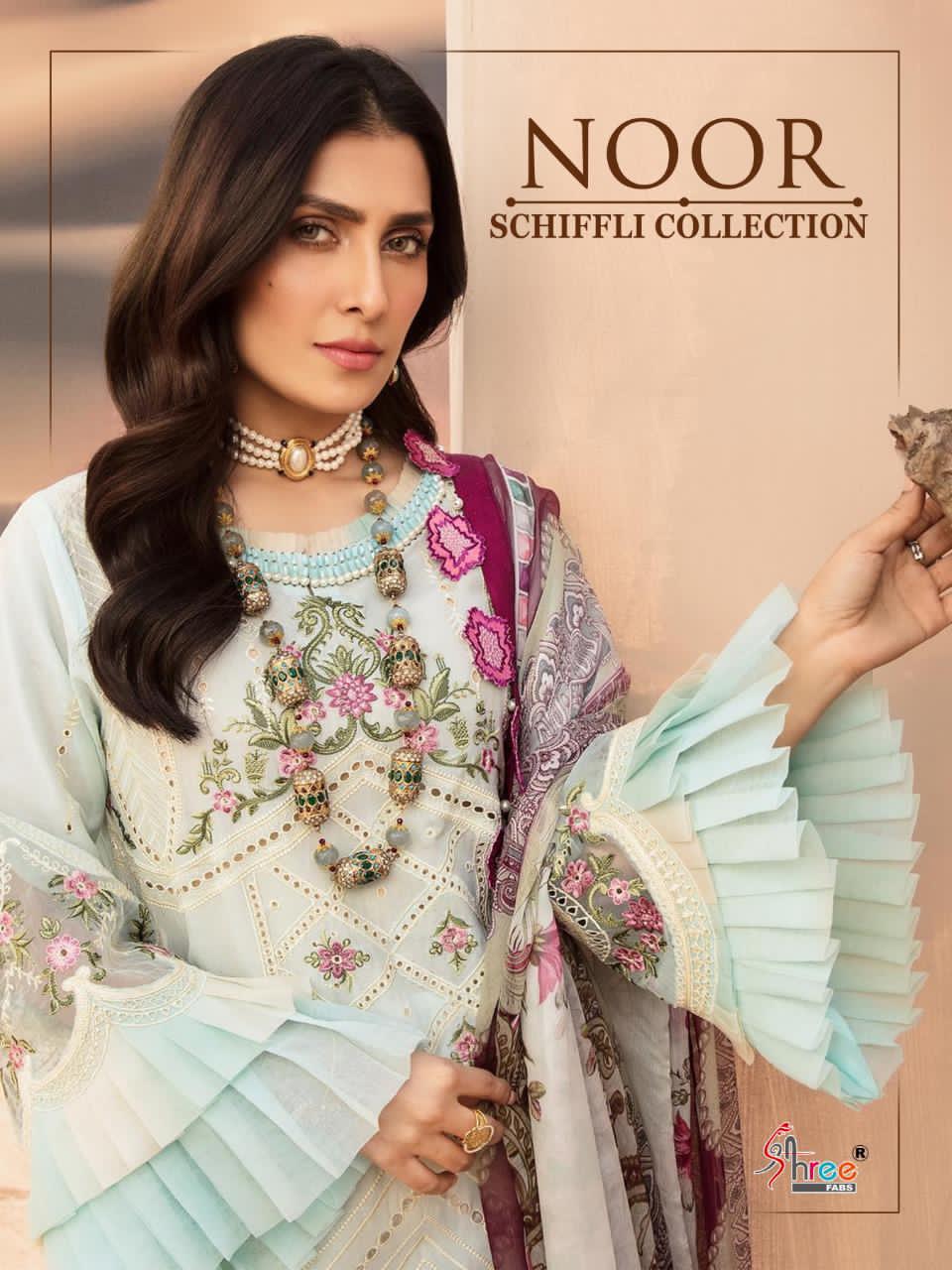 Shree Fab Noor Schiffli Collection Pure Lawn With Embroidery...