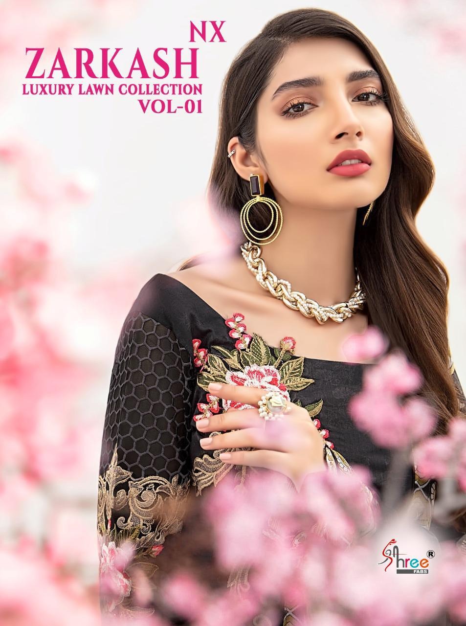Shree Fab Zarkash Luxury Lawn Vol 1 Nx Lawn Cotton Print Wit...