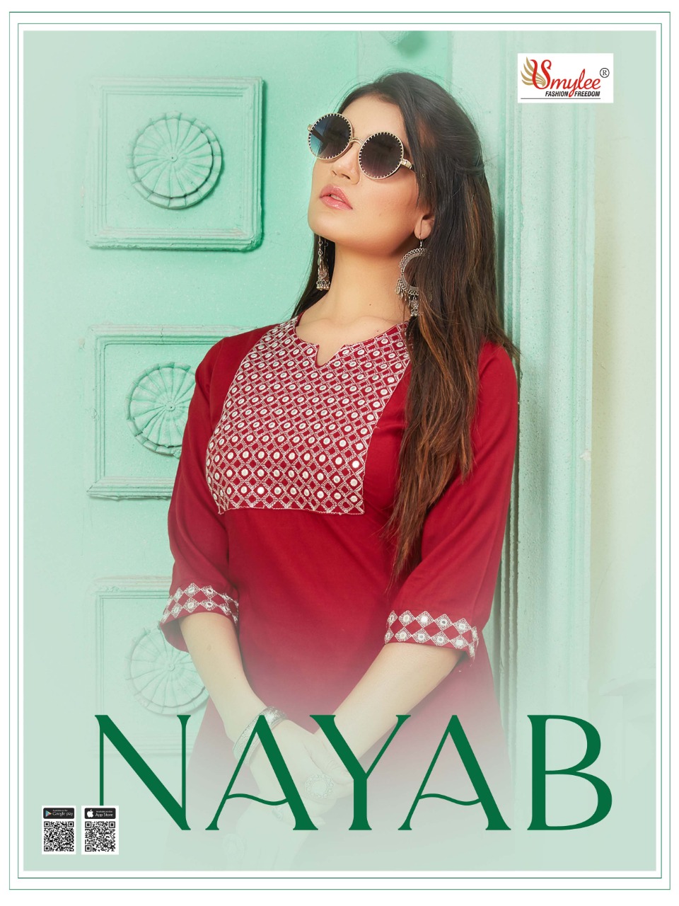 Smylee Fashion Nayab Heavy Rayon With Embroidery Work Kurti ...