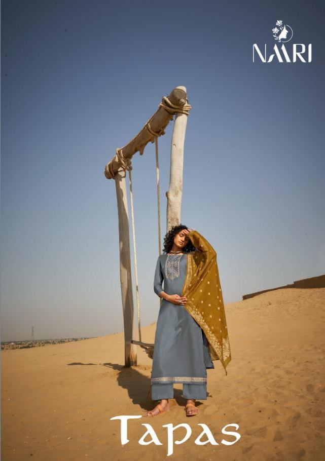 Naari Tapas Tassar Silk With Coding Work Designer Dress Mate...