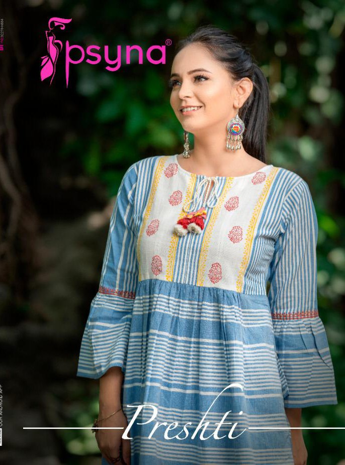 Psyna Presthi Cotton Short Fancy Top Collection At Wholesale...