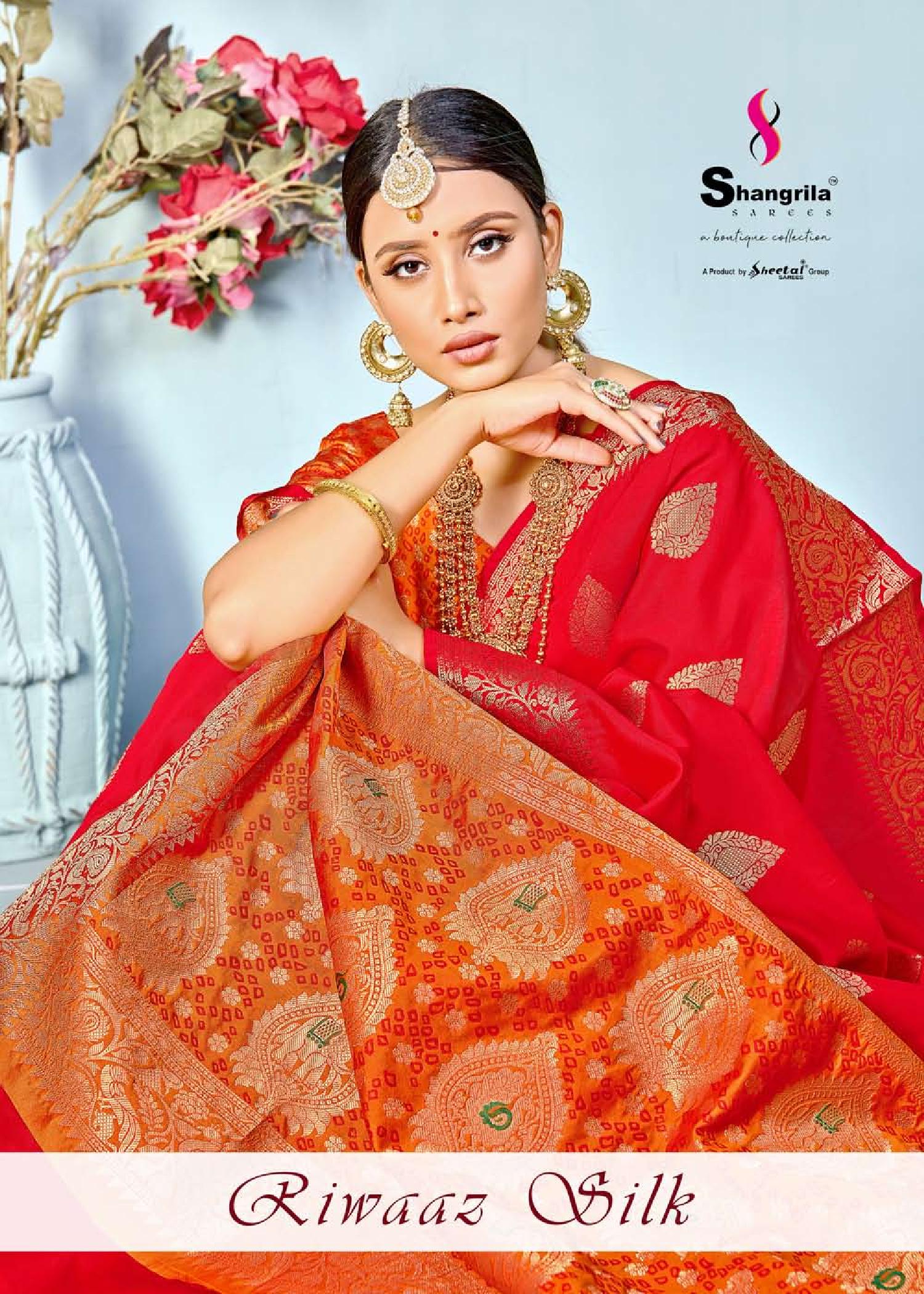 Shangrila Sarees Riwaaz Silk Zari Weaving With Bandhej Pallu...