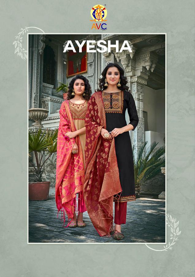 Avc Creation Ayesha Modal With Embroidery Work Causal Readym...