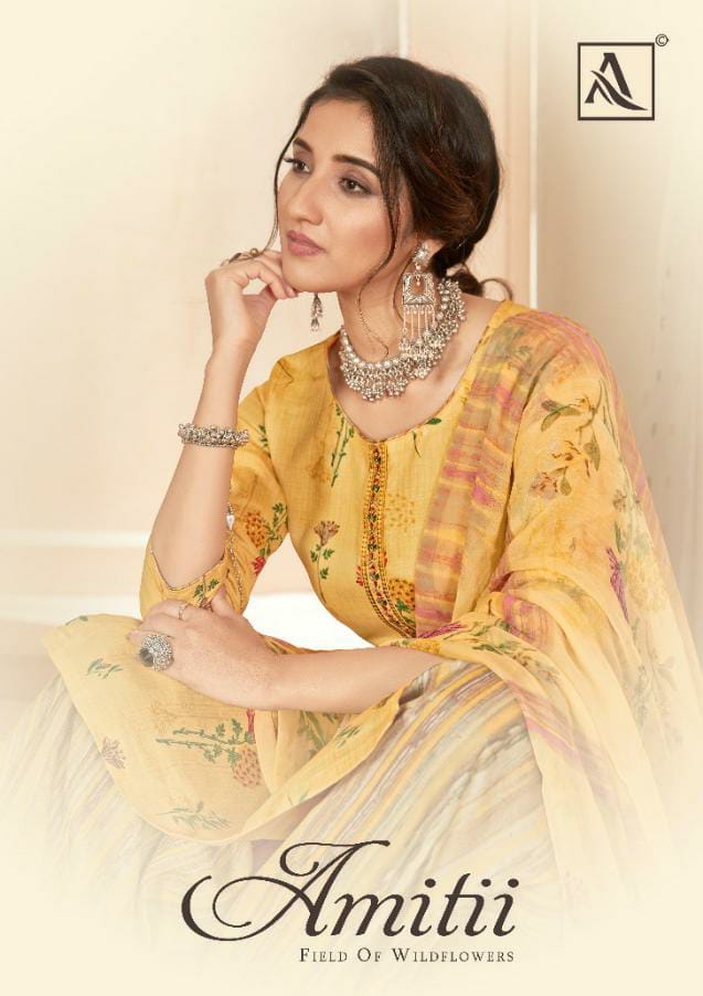 Alok Suit Amitii Pure Jam Cotton Digital Print With Embroide...