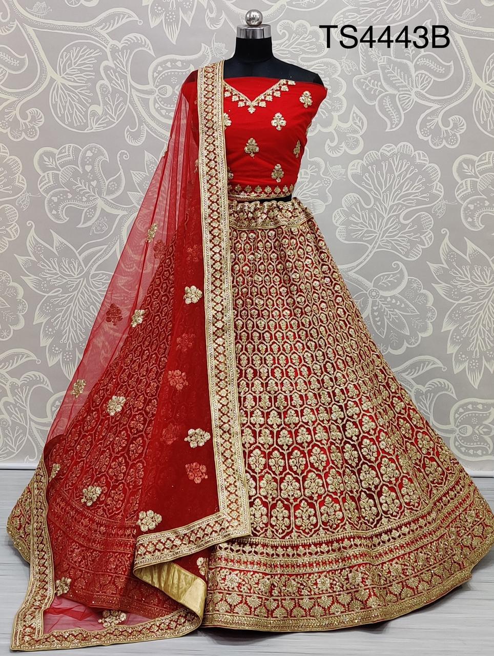 Dori And Zari Embroidery Bridal Net Lehenga Choli Collection