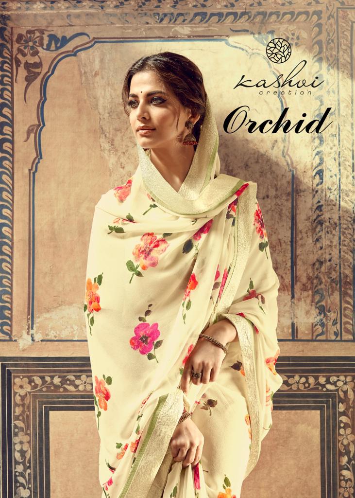 Kashvi Creation Orchid Printed Georgette Sarees Collection A...