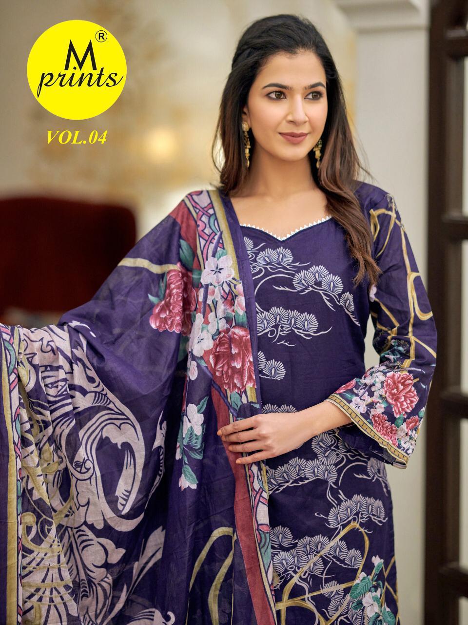 M Prints Vol 4 Cotton Printed Pakistani Dress Material Colle...