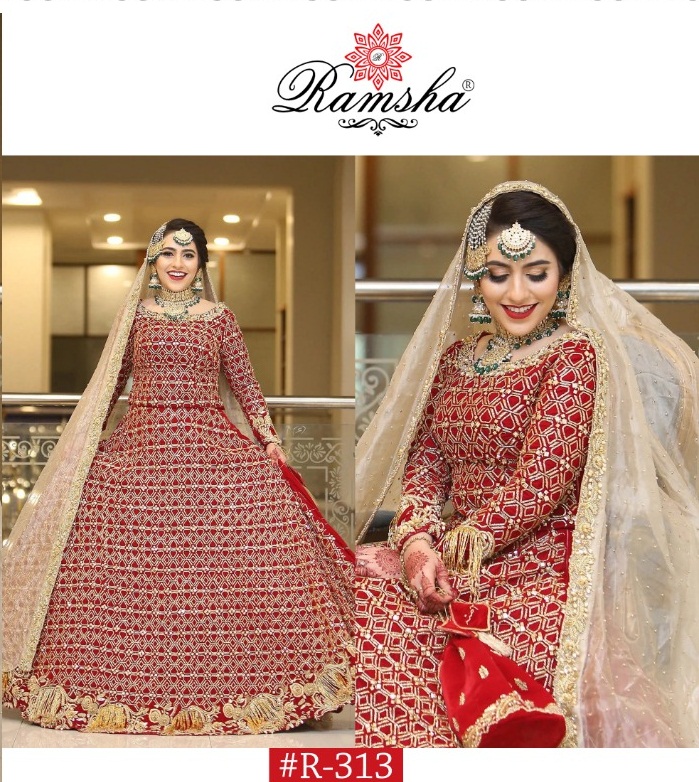 Ramsha R-313 Georgette With Heavy Embroidery Work Pakistani ...