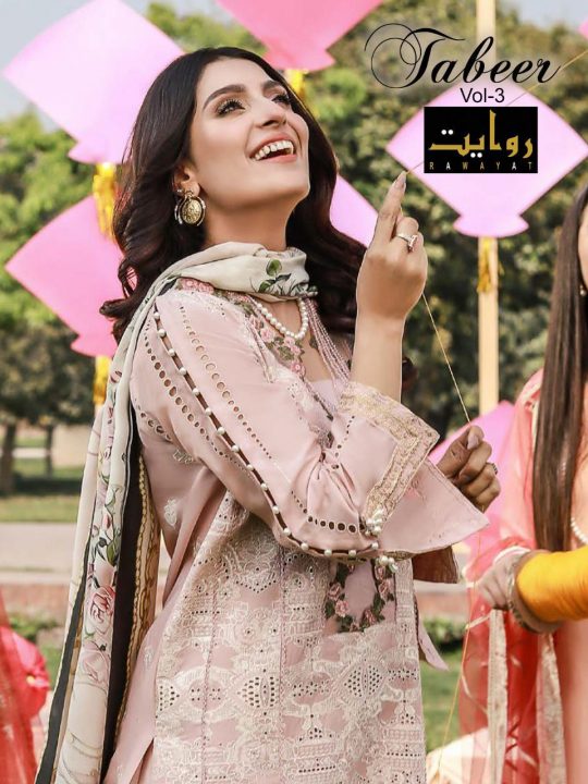 Rawayat Tabeer Vol 3 Cotton With Embroidery Work Pakistani S...