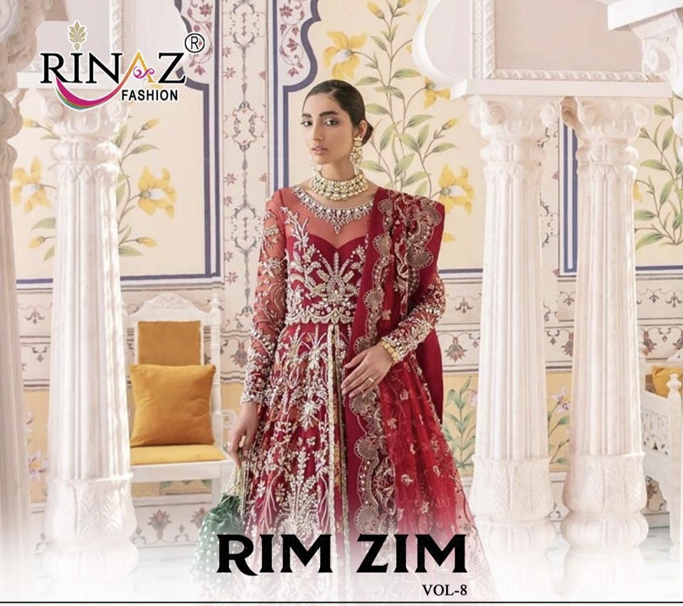 Rinaz Fashion Rim Zim Vol 8 Butterfly Net With Heavy Embroid...