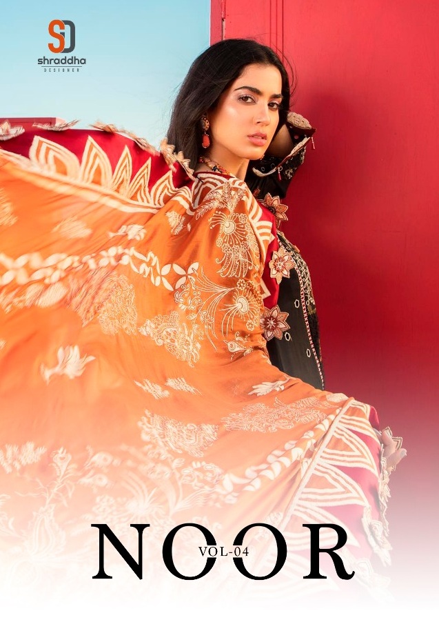 Shraddha Designer Noor Vol 4 Pure Cambric Cotton With Chicke...