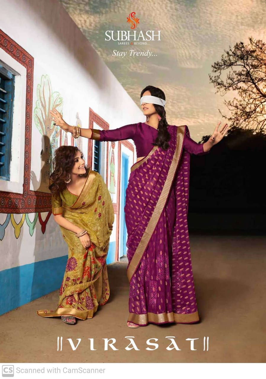 Subhash Sarees Virasat Georgette With Digital Print Fancy Sa...
