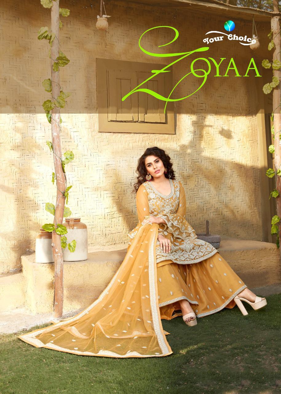 Your Choice Zoyaa Butterfly Net With Embroidery Work Salwar ...