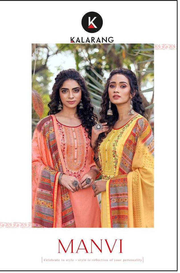 Kessi Fabrics Kalarang Manvi Jam Silk Cotton With Embroidery...