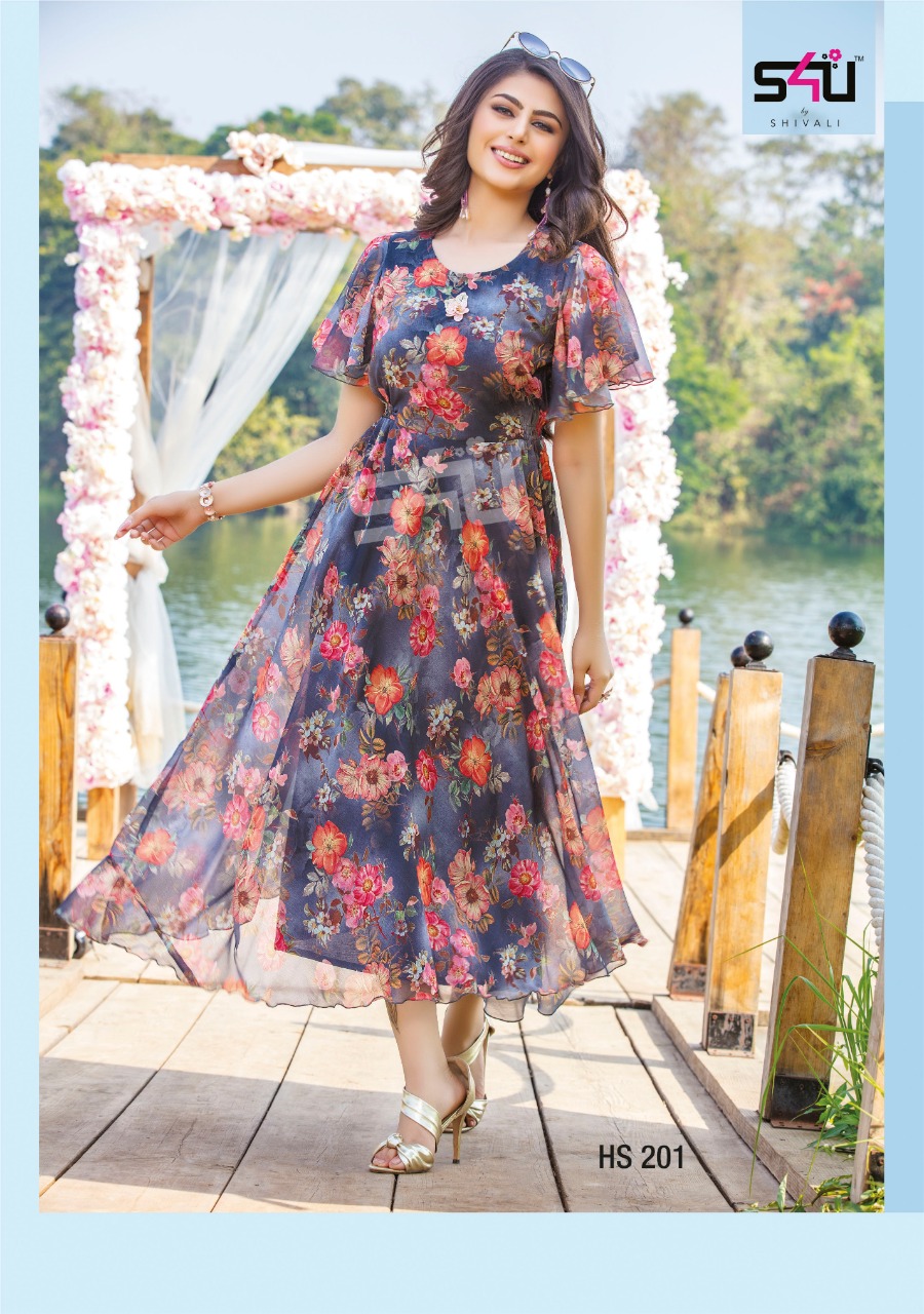 S4u Hello Spring Hit Design Fancy Floral Printed Long Frock ...