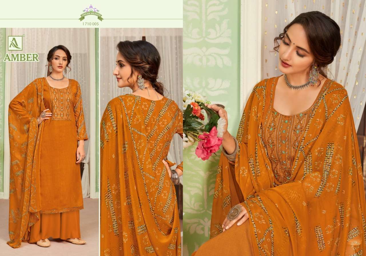 Alok Suits Amber Pure Viscose Rayon With Thread Work Dress M...