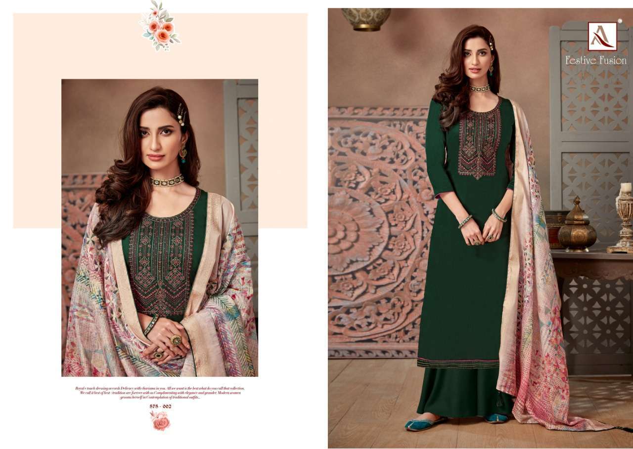 Alok Suits Festive Fusion jam cotton with work salwar kameez...