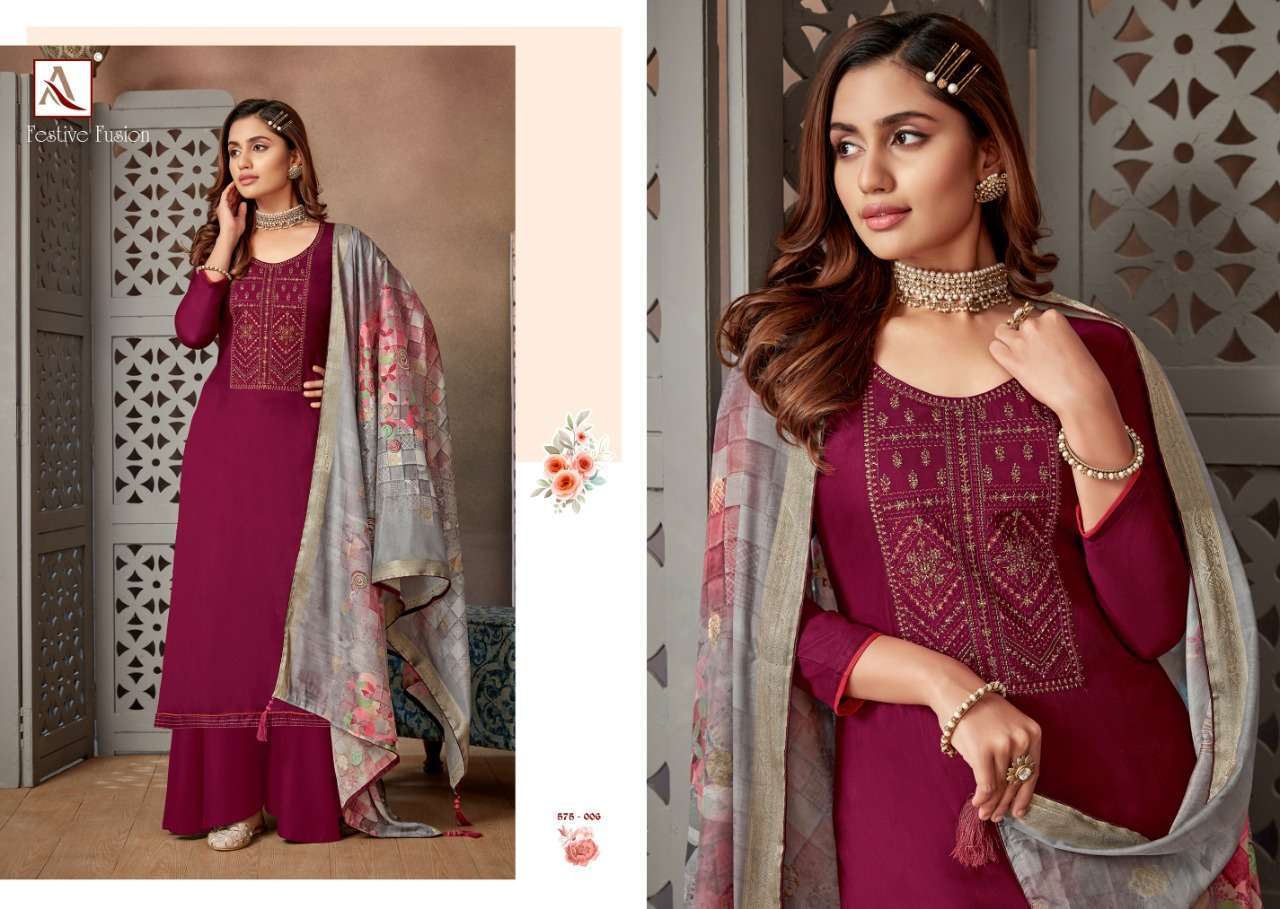 Alok Suits Festive Fusion jam cotton with work salwar kameez...