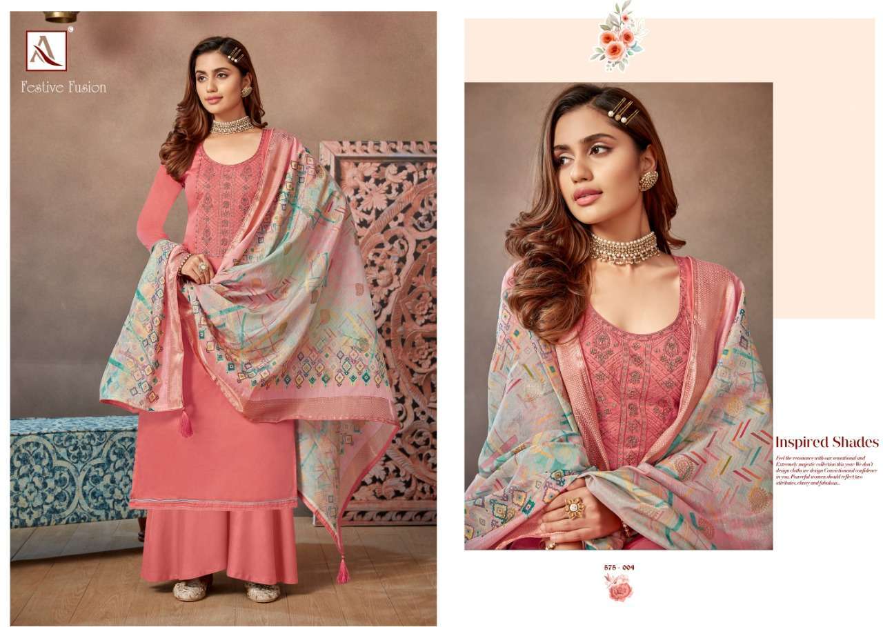 Alok Suits Festive Fusion jam cotton with work salwar kameez...