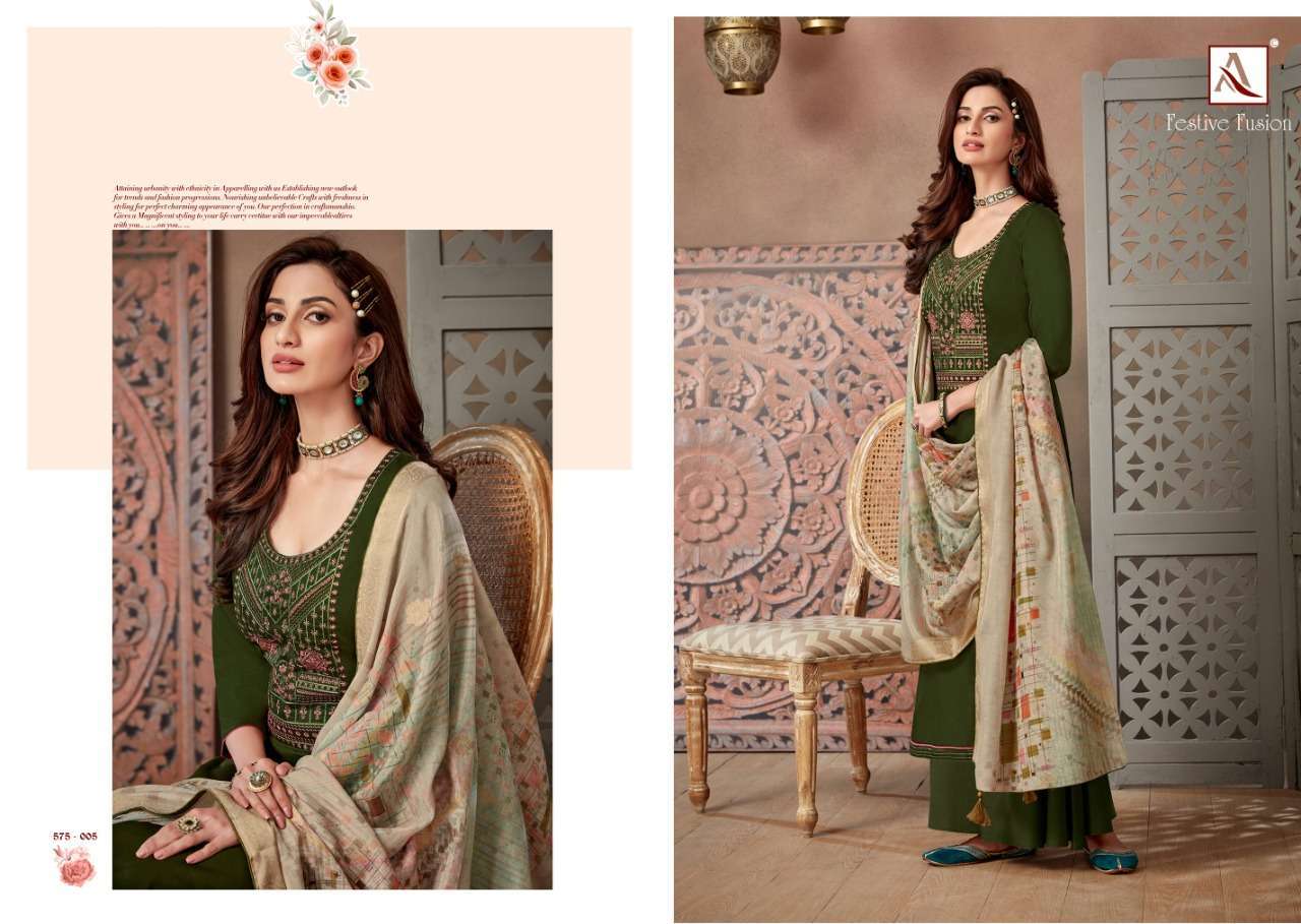 Alok Suits Festive Fusion jam cotton with work salwar kameez...