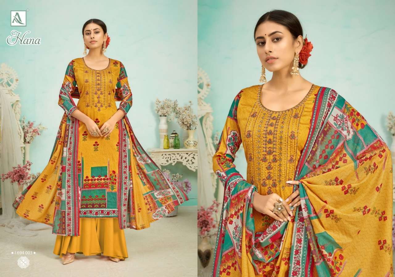 Alok Suits Hana Pure Viscose Rayon WITH DIGITAL PRINT WITH T...