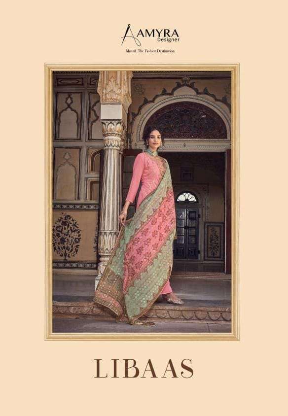 Amyra Designer Libaas Real Georgette With Embroidery Work Dr...