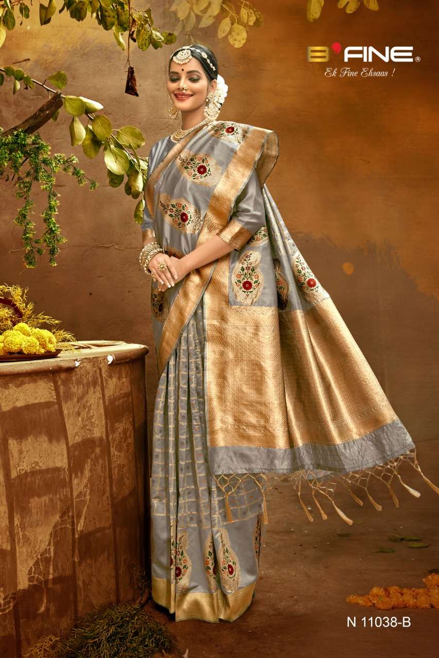 b fine kalakriti soft silk party wear saree collection 04