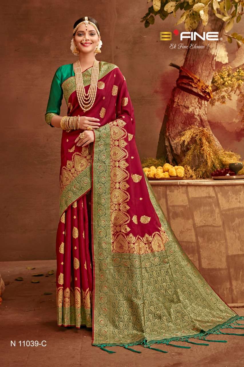 b fine kalakriti soft silk party wear saree collection 09