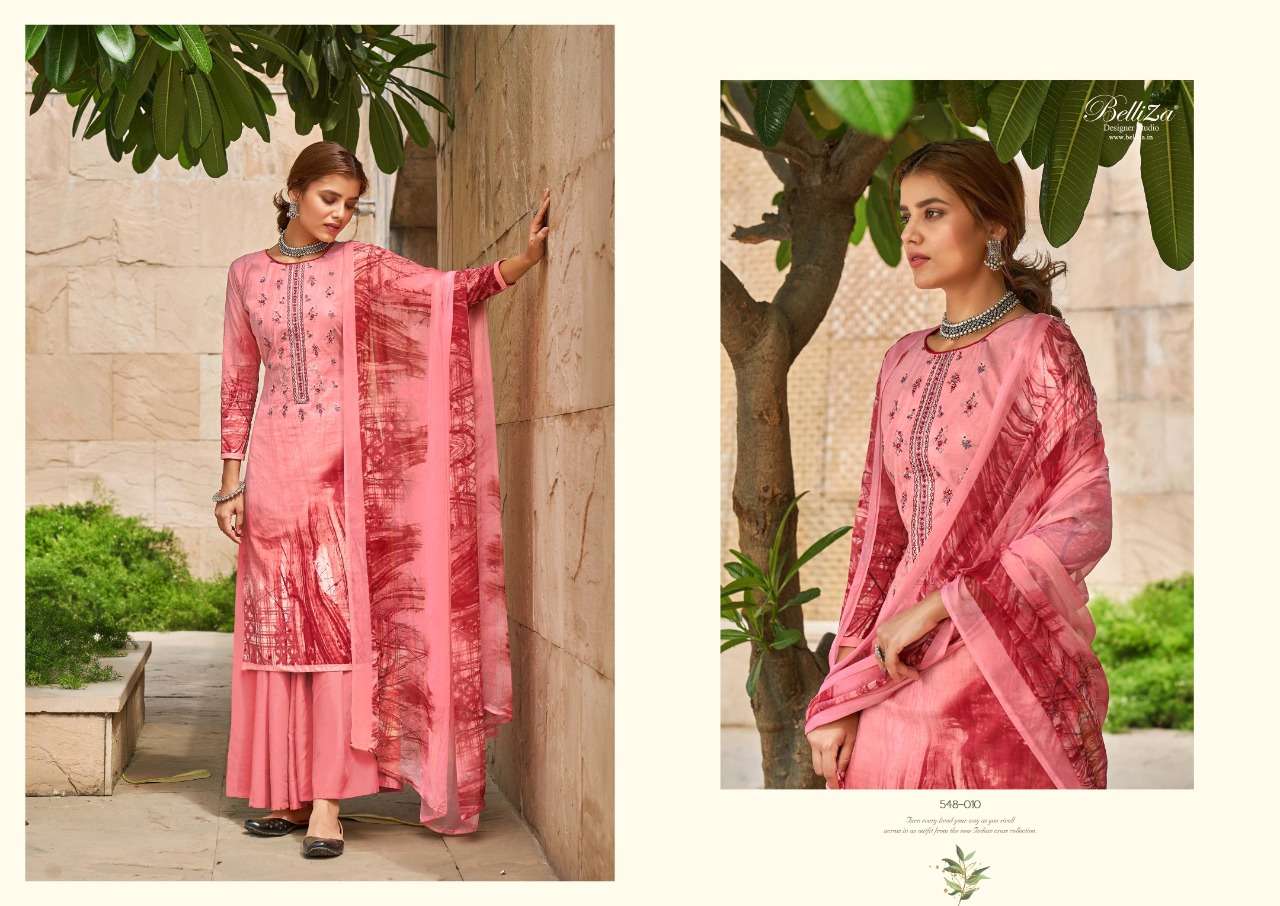 Belliza designer studio Maanjari pure cotton with digital pr...