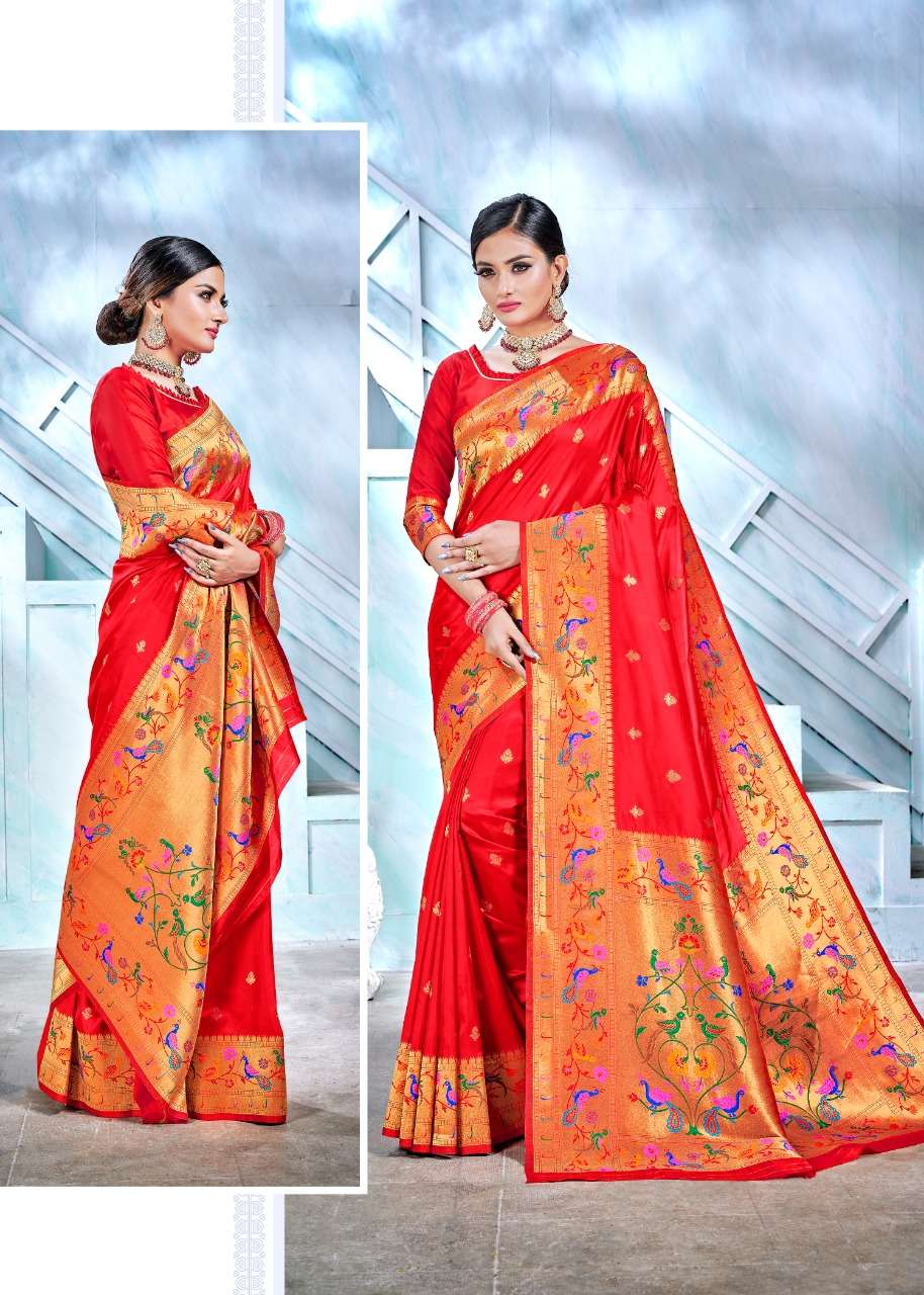 Designer Pathani Silk Wedding Wear Sarees Collection