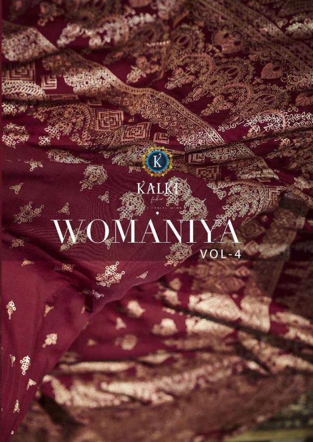 Kalki Fashion Womaniya Vol 4 Fancy Gold Foil Print Long Gown...