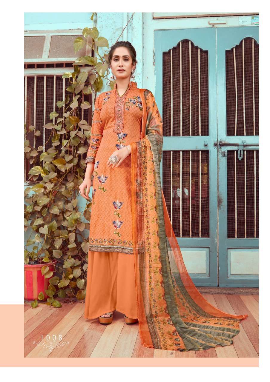 Kesariya Sohni Pure Cambric Cotton Digital Print salwar kame...