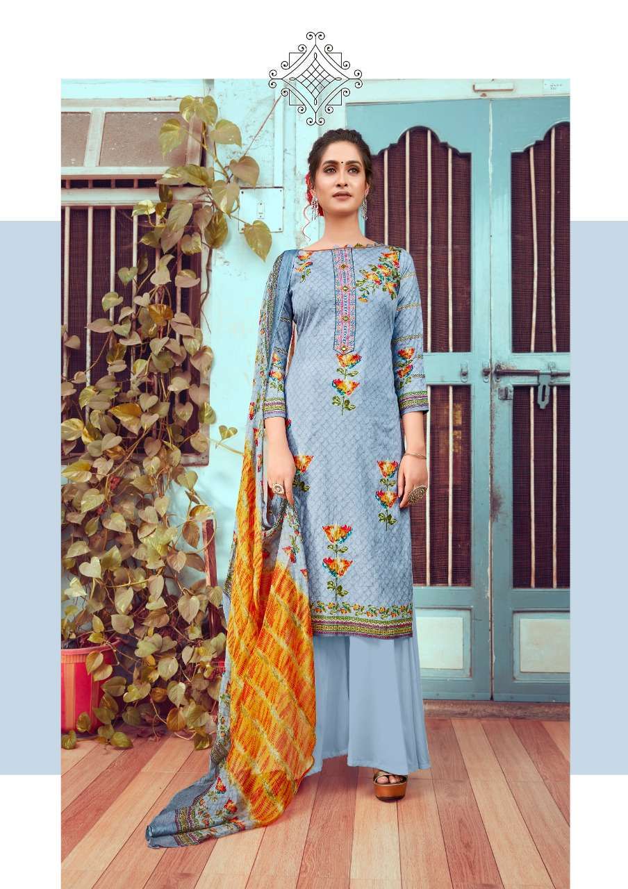 Kesariya Sohni Pure Cambric Cotton Digital Print salwar kame...