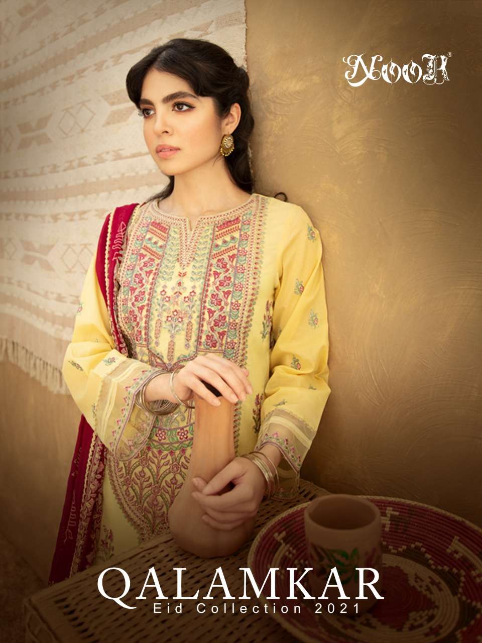Noor Qalamkar Eid Collection Pure Cotton With embroidery Wor...