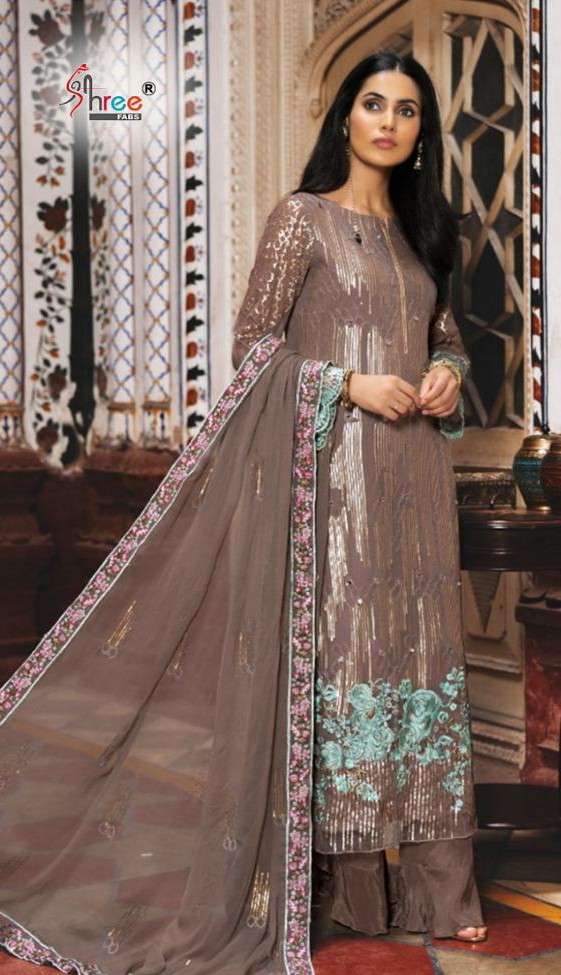 Shree Fab S 268 Faux georgette With Embroidery Work Pakistan...