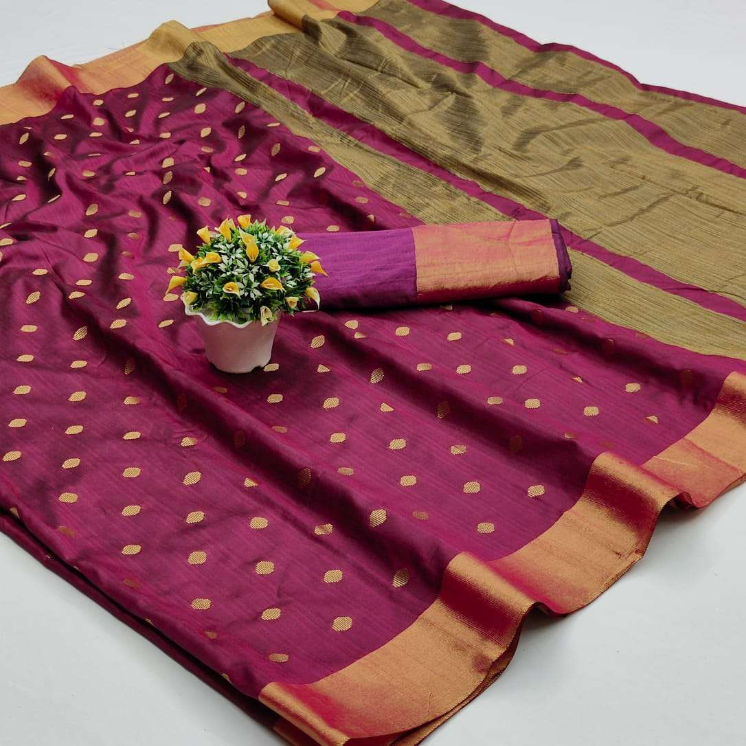 Soft Cotton Silk Saree With Jacquard Weaving Butti Sarees Co...