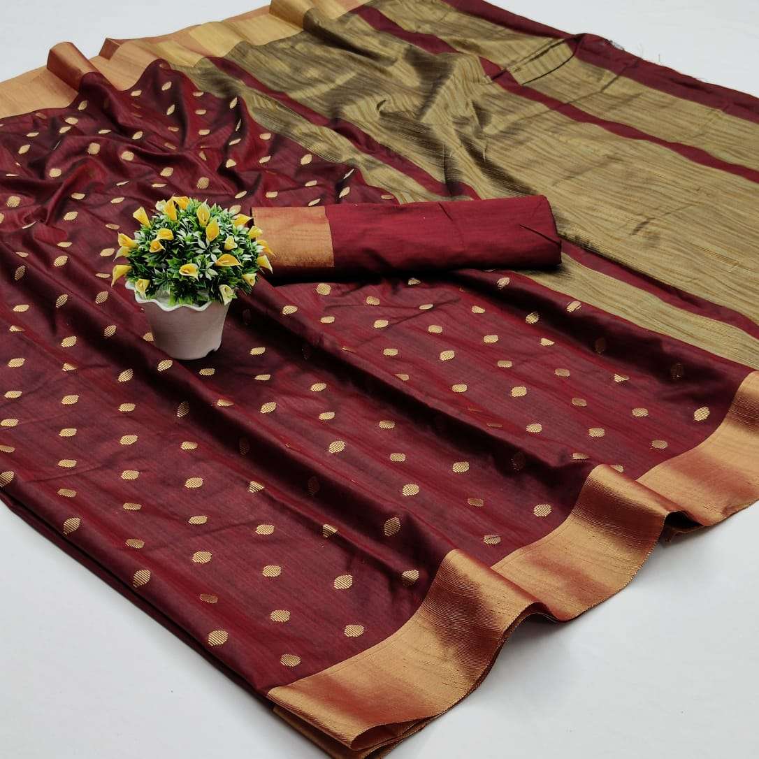 Soft cotton silk saree  with Jacquard Weaving Butti Sarees C...