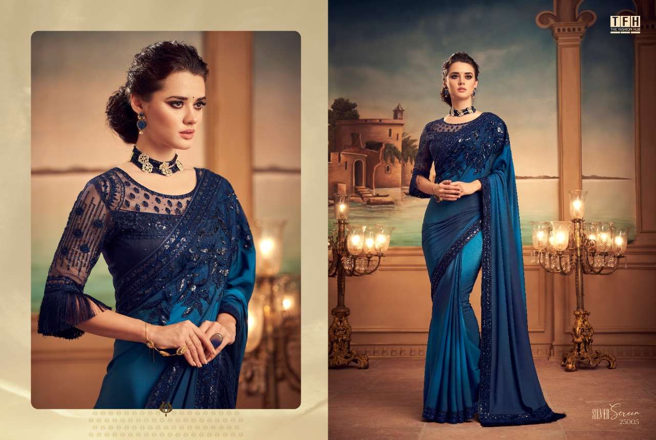 TFH silk with designer party wear saree collection 05
