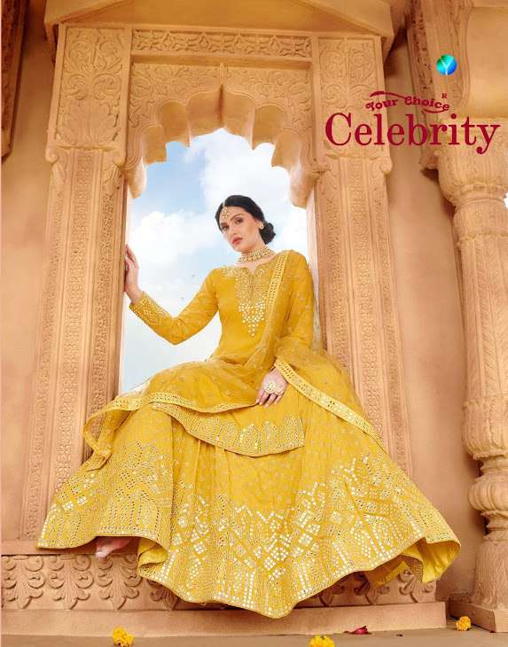 Your Choice Celebrity Georgette With Embroidery Work Sharara...