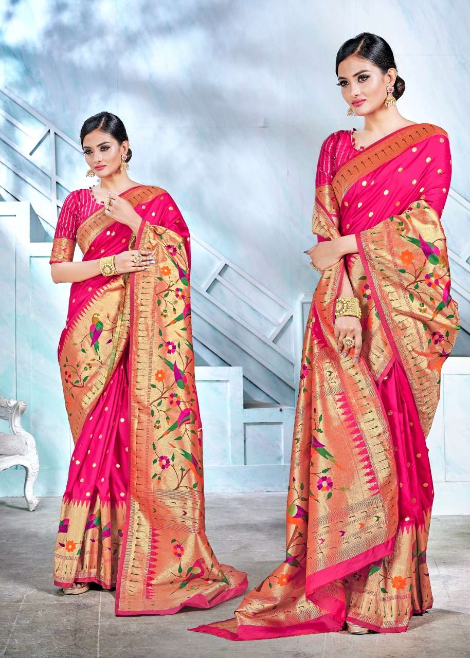 Aarush Silk Pure Silk Paithani Weaving Sarees Collection At ...
