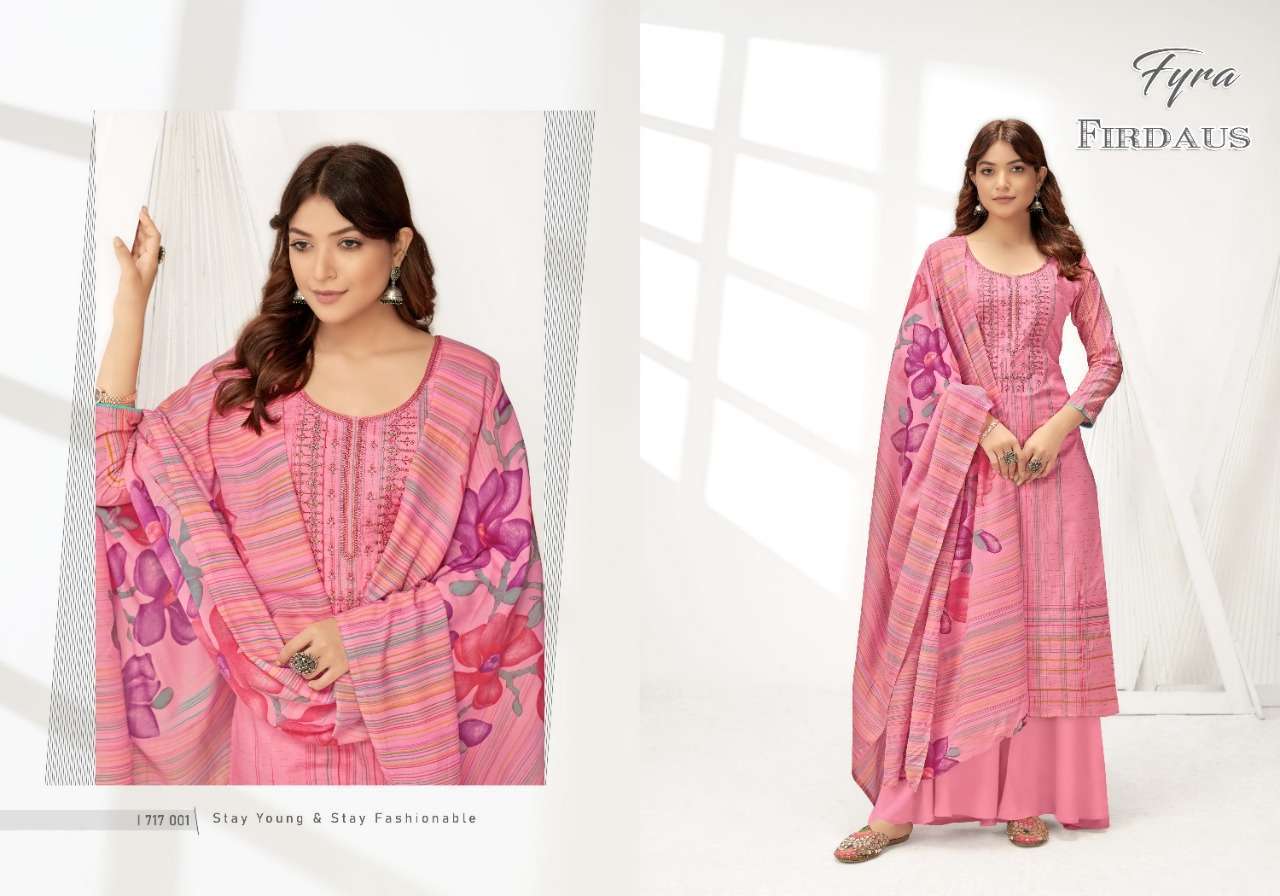 Alok Suits Fyra Firdaus Cotton Digital Print With Fancy Embr...