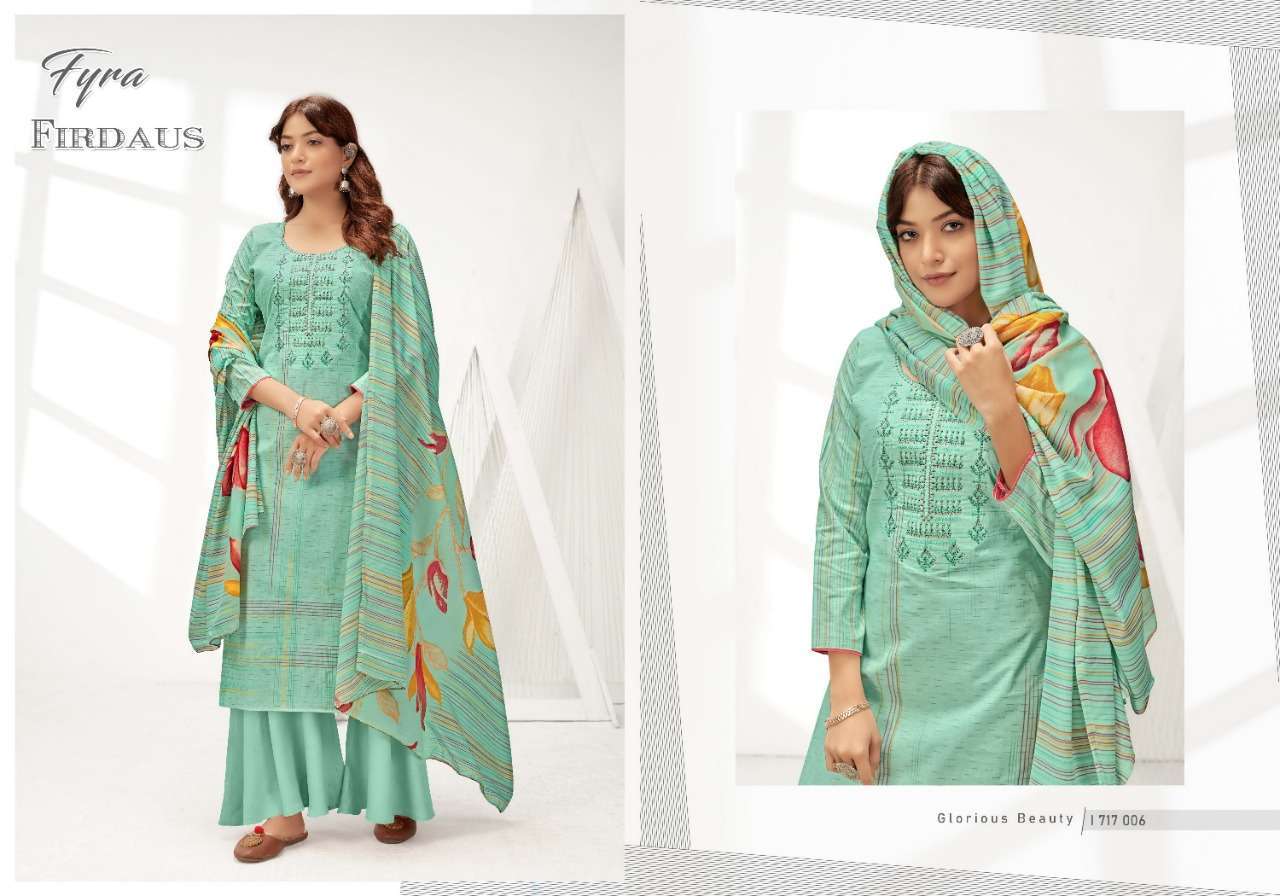 Alok Suits Fyra Firdaus Cotton Digital Print With Fancy Embr...