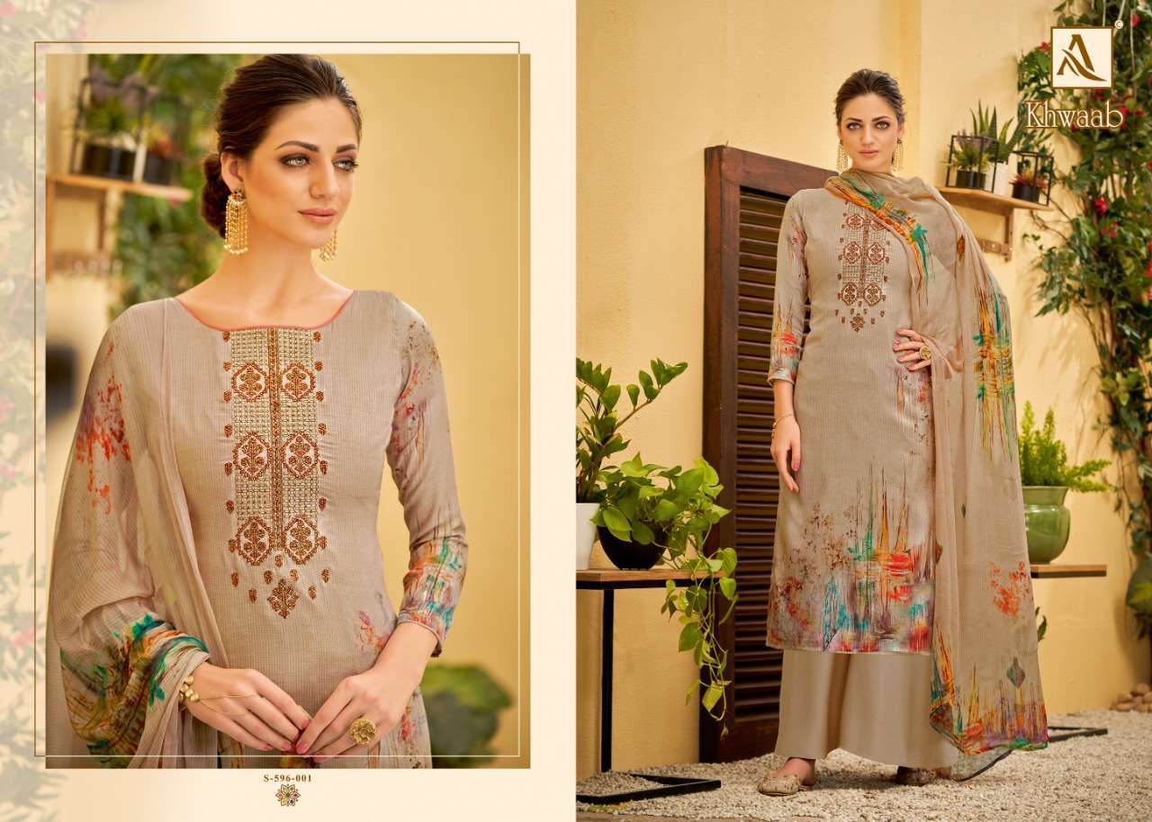 Alok Suits Khwaab Pure Jam Digital Ptint With Fancy Thread E...