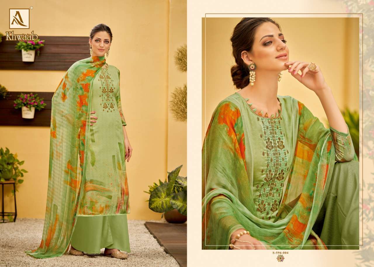 Alok Suits Khwaab Pure Jam Digital Ptint With Fancy Thread E...