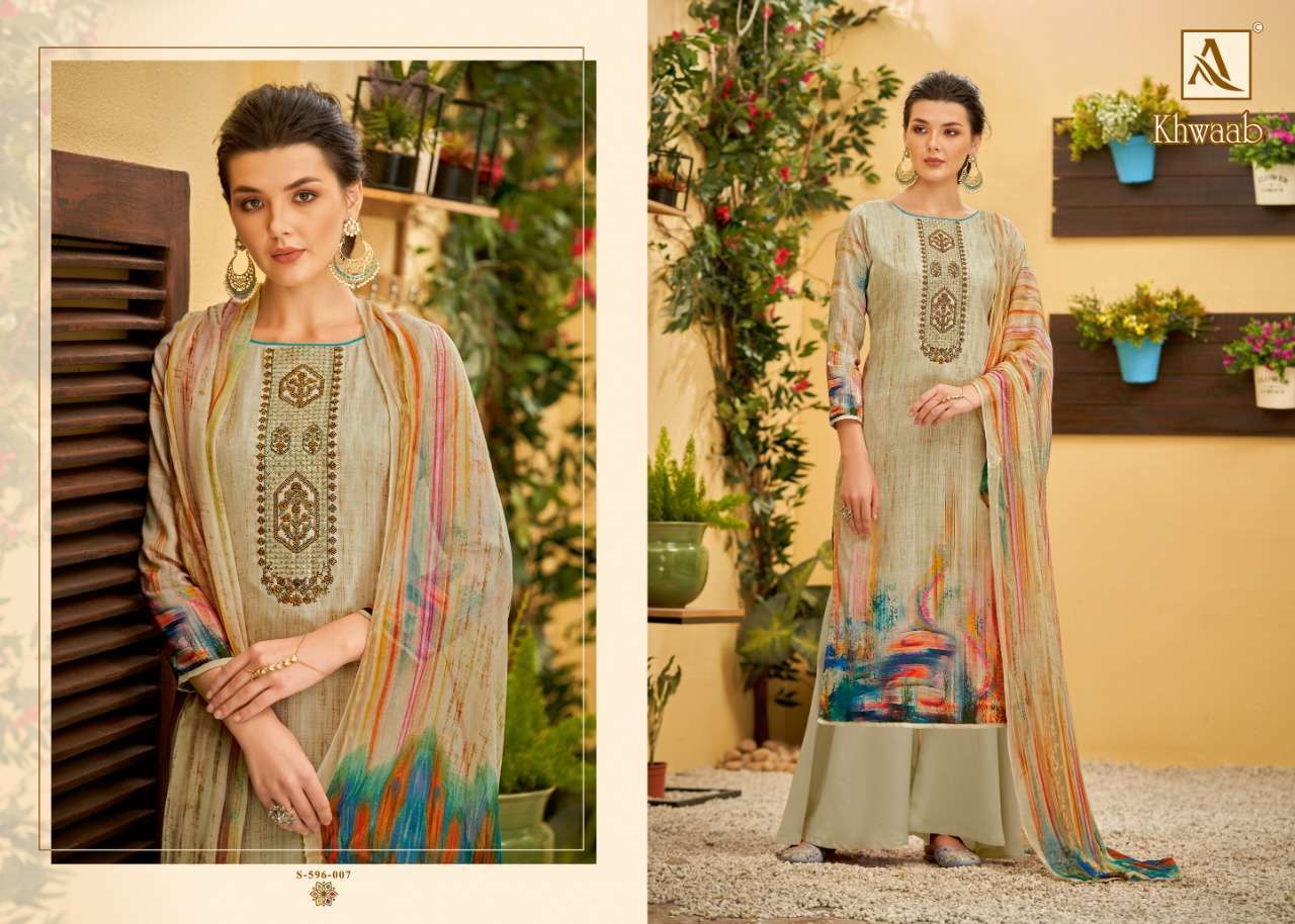 Alok Suits Khwaab Pure Jam Digital Ptint With Fancy Thread E...