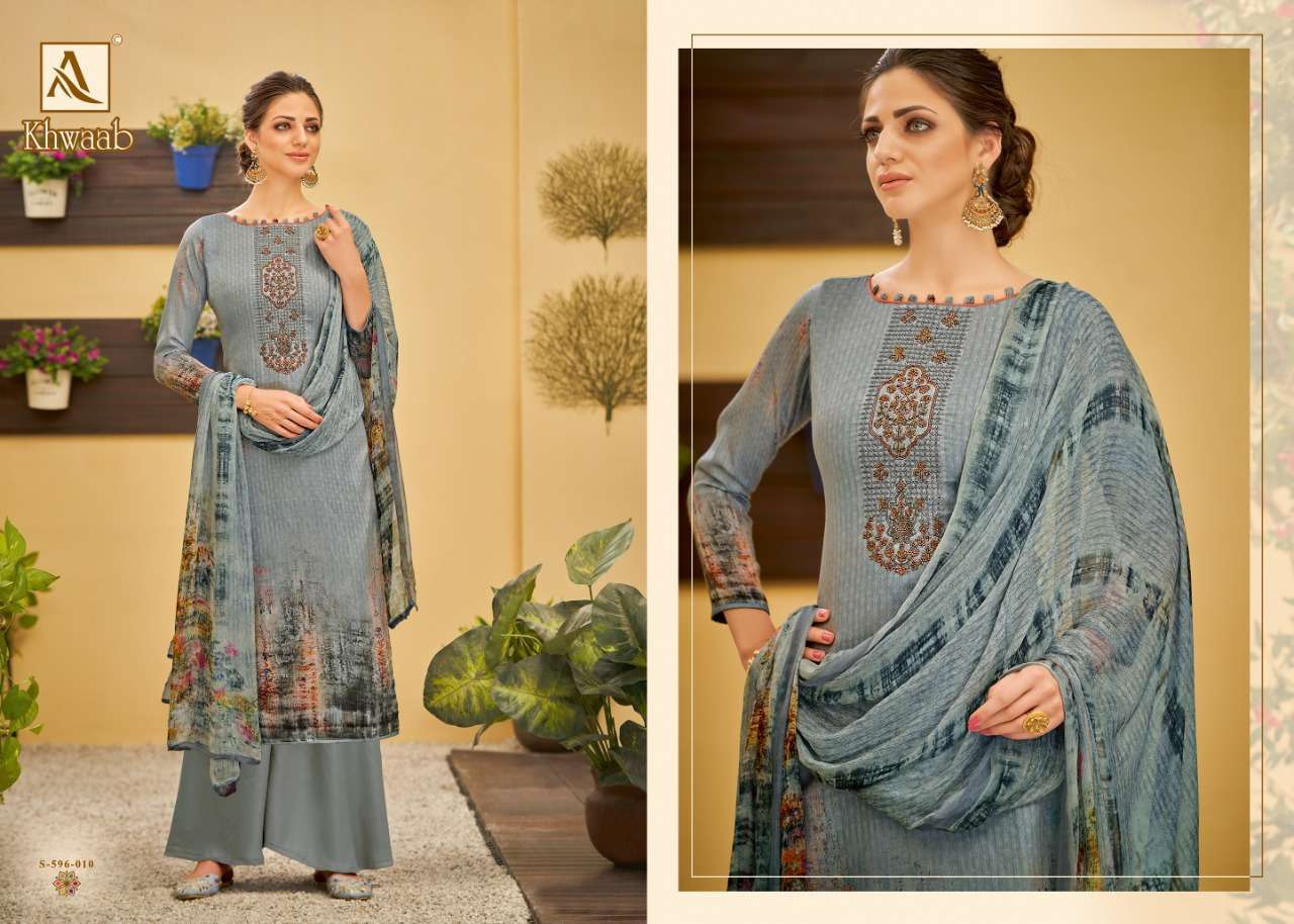 Alok Suits Khwaab Pure Jam Digital Ptint With Fancy Thread E...