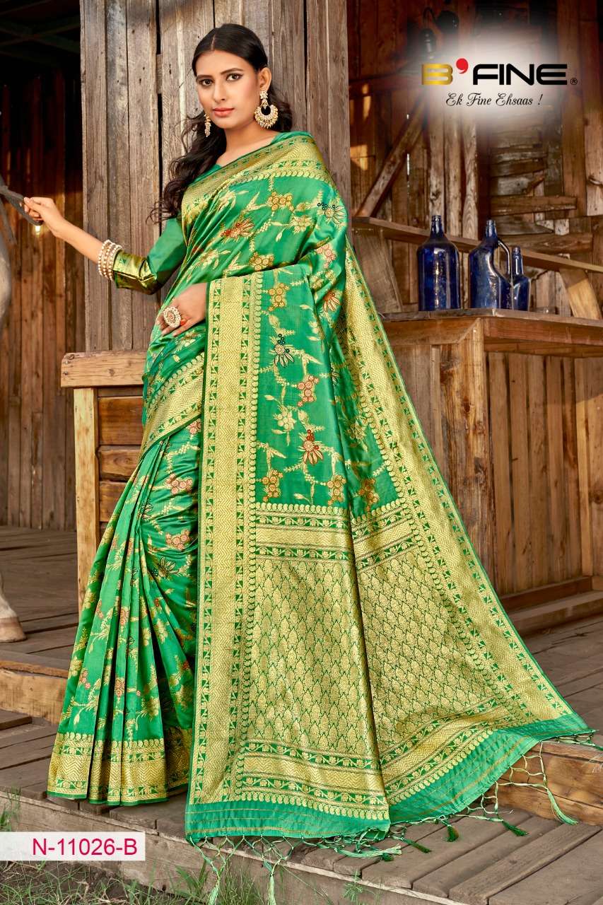 B FINE ART OF ZARI  soft silk party wear saree collection 06