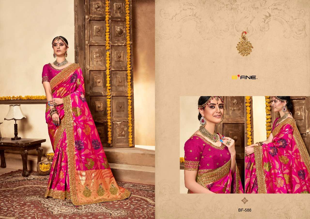 B Fine Mehraab Heavy Silk Designer Wedding Sarees Collection...